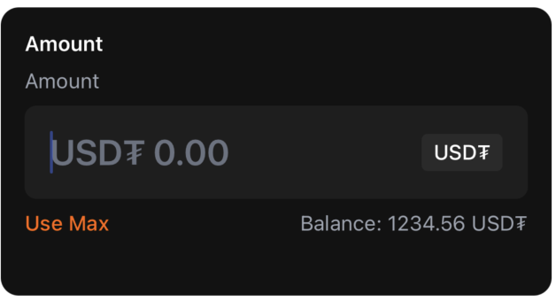 AmountInput - dark theme